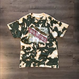 Soar On Wings Biblical Bleach Tie Dye Green White Tee Large